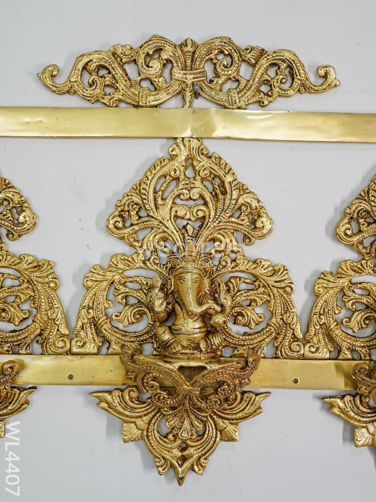 Brass Lakshmi Ganesha & Sarawathi frame with Antique Finish - WL4407