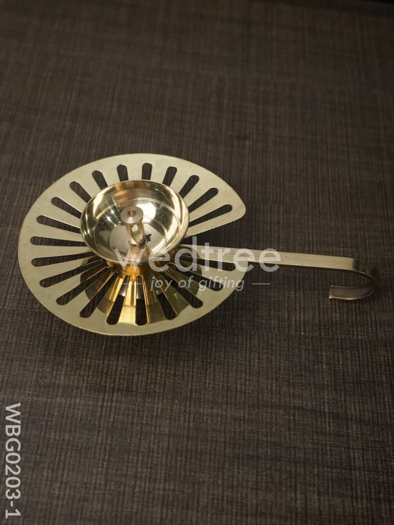 Brass Lotus Leaf Shaped Diya - WBG0203