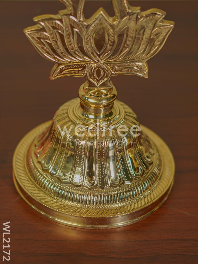 Brass Lotus Shape Kuthu vilakku with Lakshmi Five face Diya ( set of 2) - WL2172