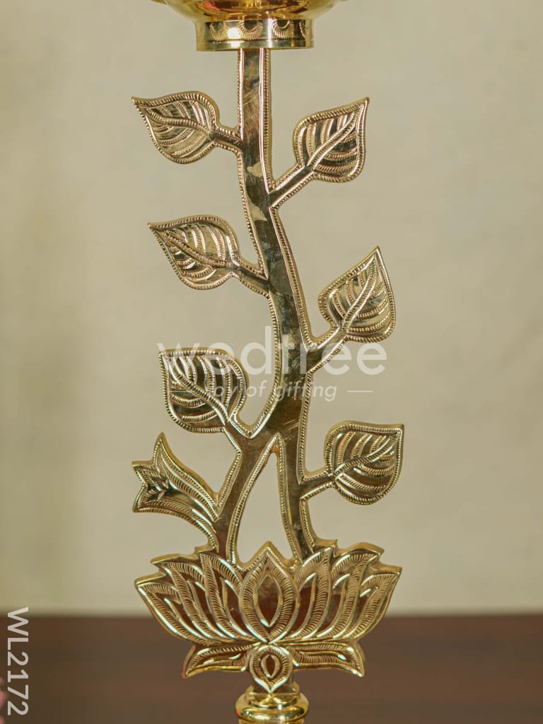Brass Lotus Shape Kuthu vilakku with Lakshmi Five face Diya ( set of 2) - WL2172