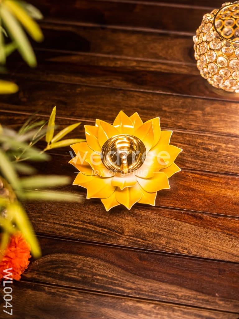 Brass Lotus Shaped Diya - Set of 2 - WL0047