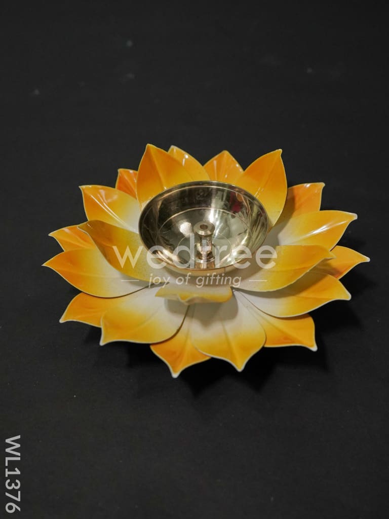 Brass Lotus Shaped Diya - WL1376