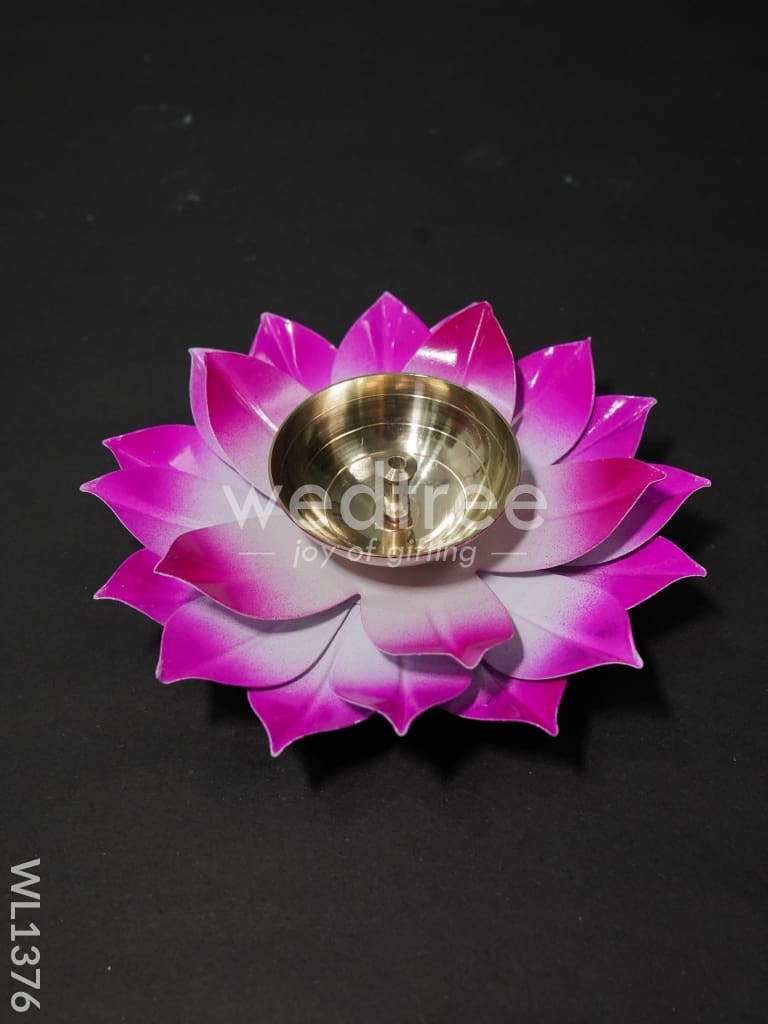 Brass Lotus Shaped Diya - WL1376