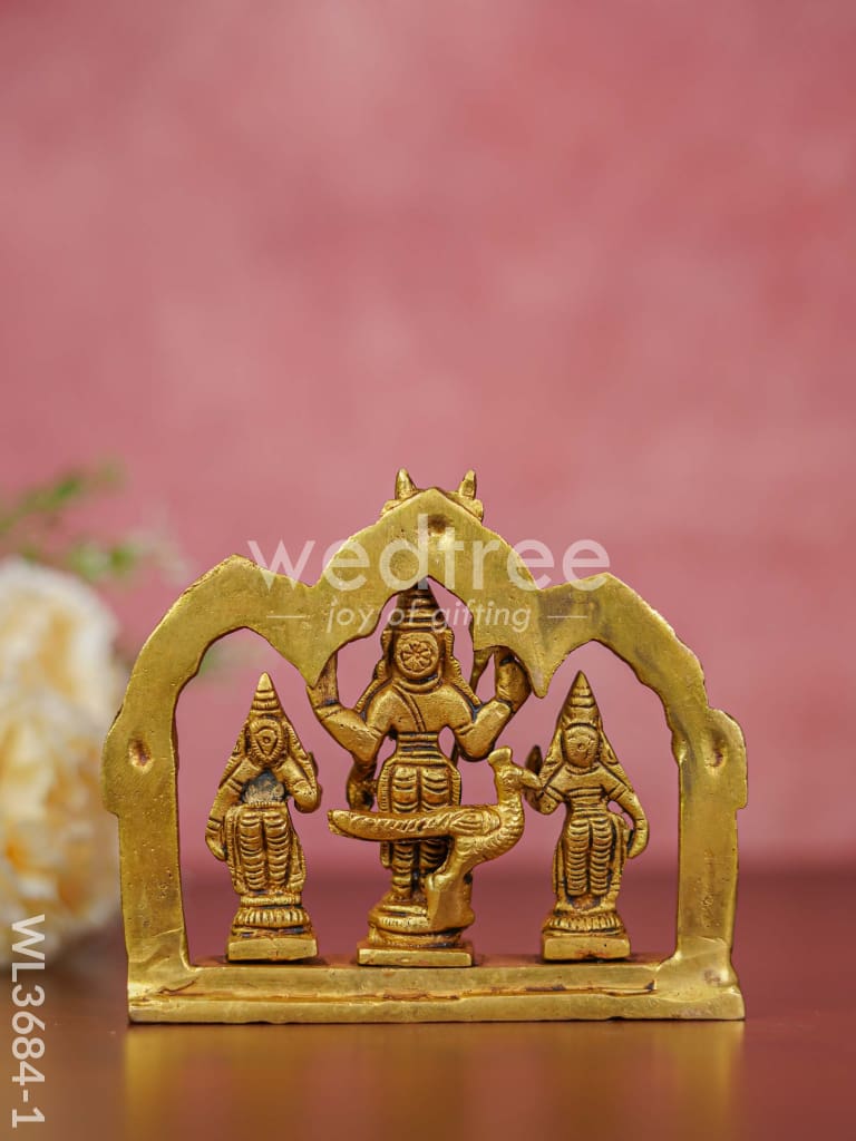 Brass Murugan Valli Deivanai in Frame - WL3684
