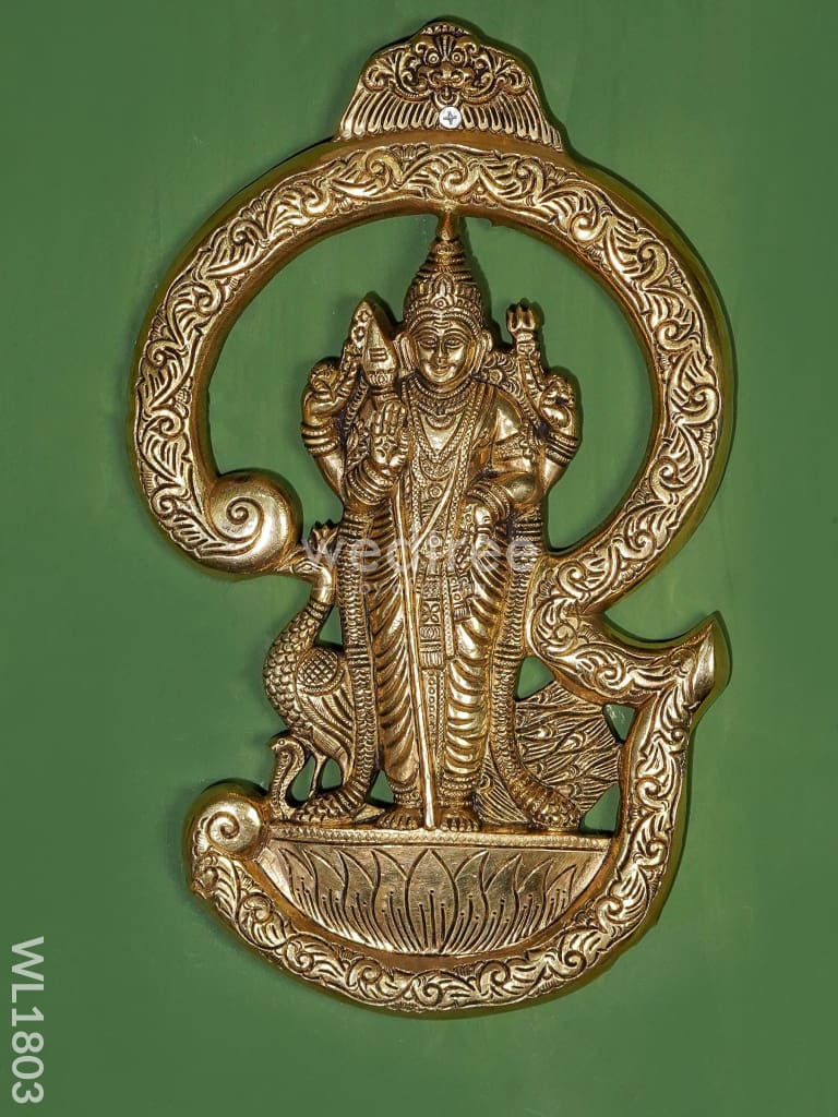 Brass Om Murugan Wall Hanging - WL1803