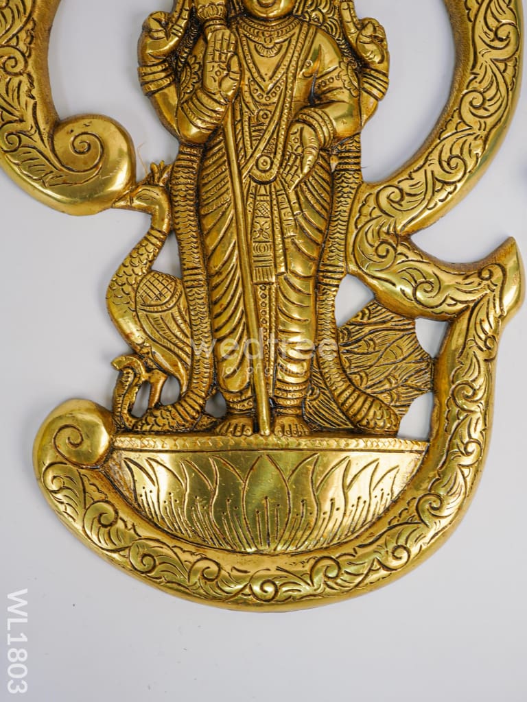 Brass Om Murugan Wall Hanging - WL1803