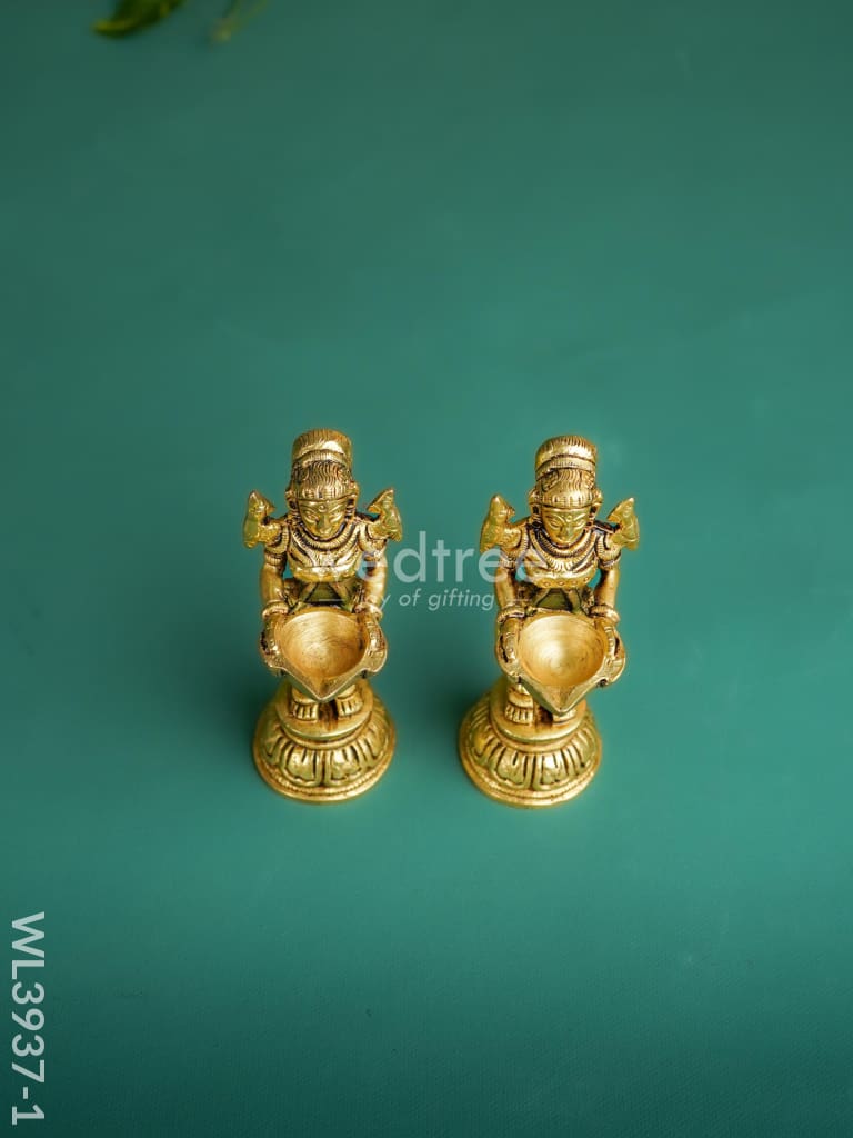 Brass Paavai Diya - Set of 2 - WL3937