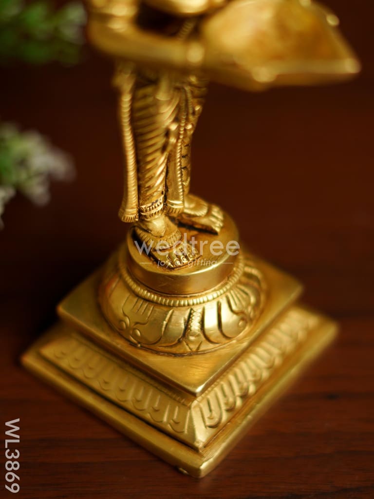 Brass Paavai Vilakku on Square Podium - WL3869