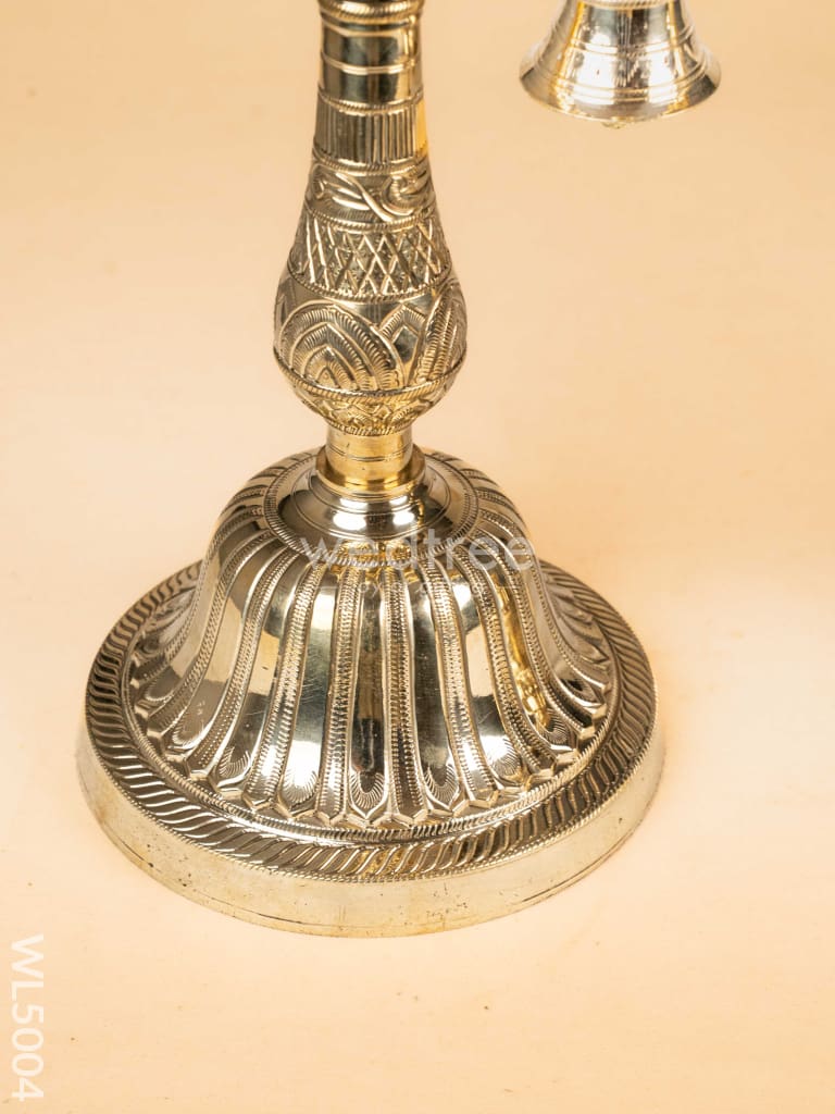 Brass Parrot 5 Face Hanging Diya with Bells - 30 inch - WL5004