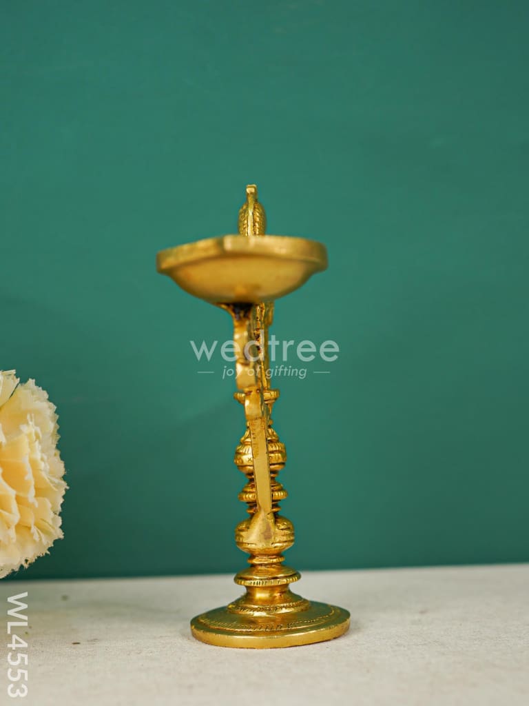Brass Peacock Diya with Stand - WL4553