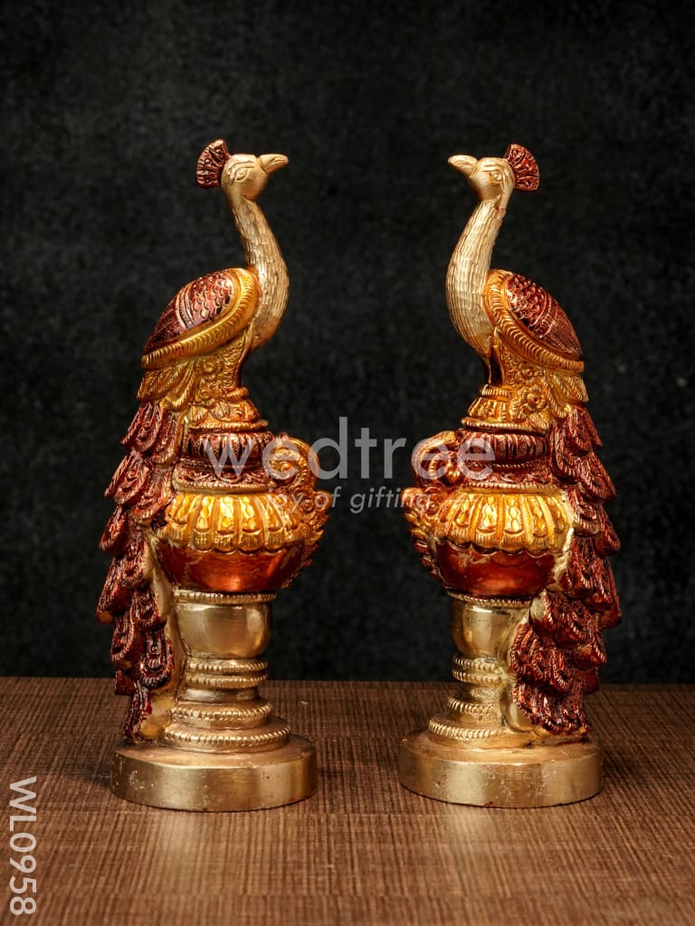 Brass Peacock on Stand - WL0958
