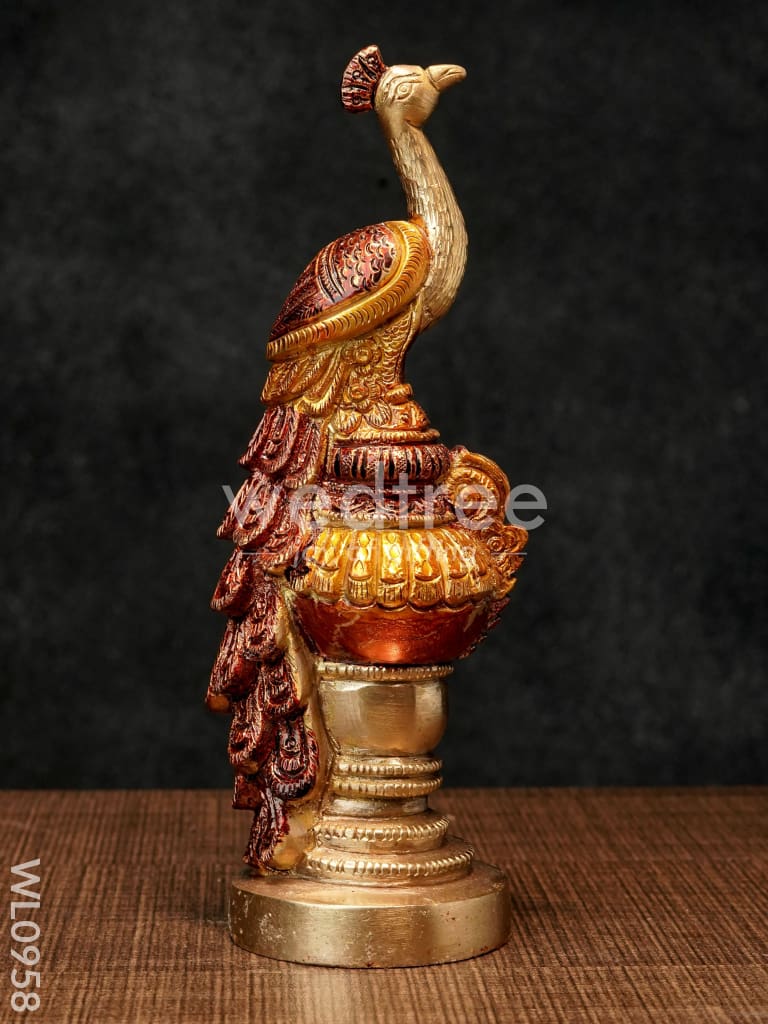 Brass Peacock on Stand - WL0958