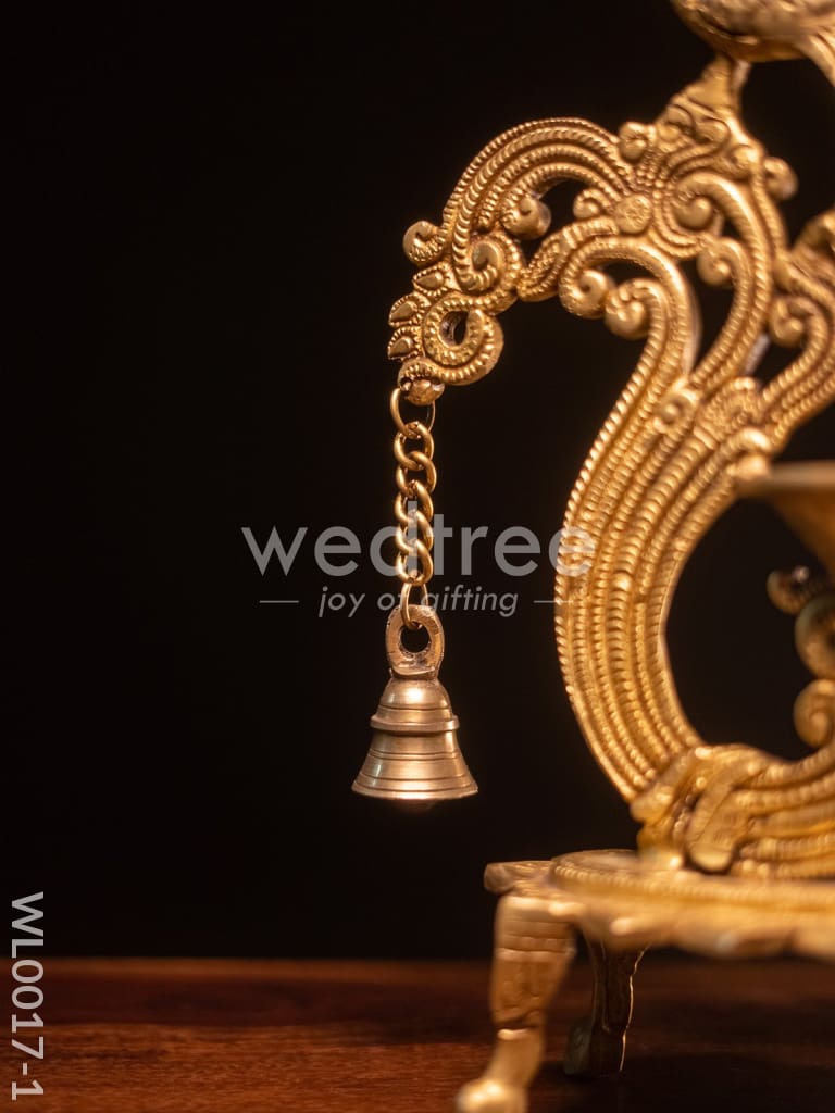 Brass Peacock Stand Diya - WL0017-1