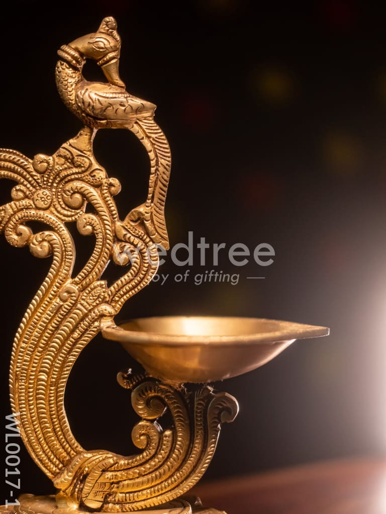 Brass Peacock Stand Diya - WL0017-1