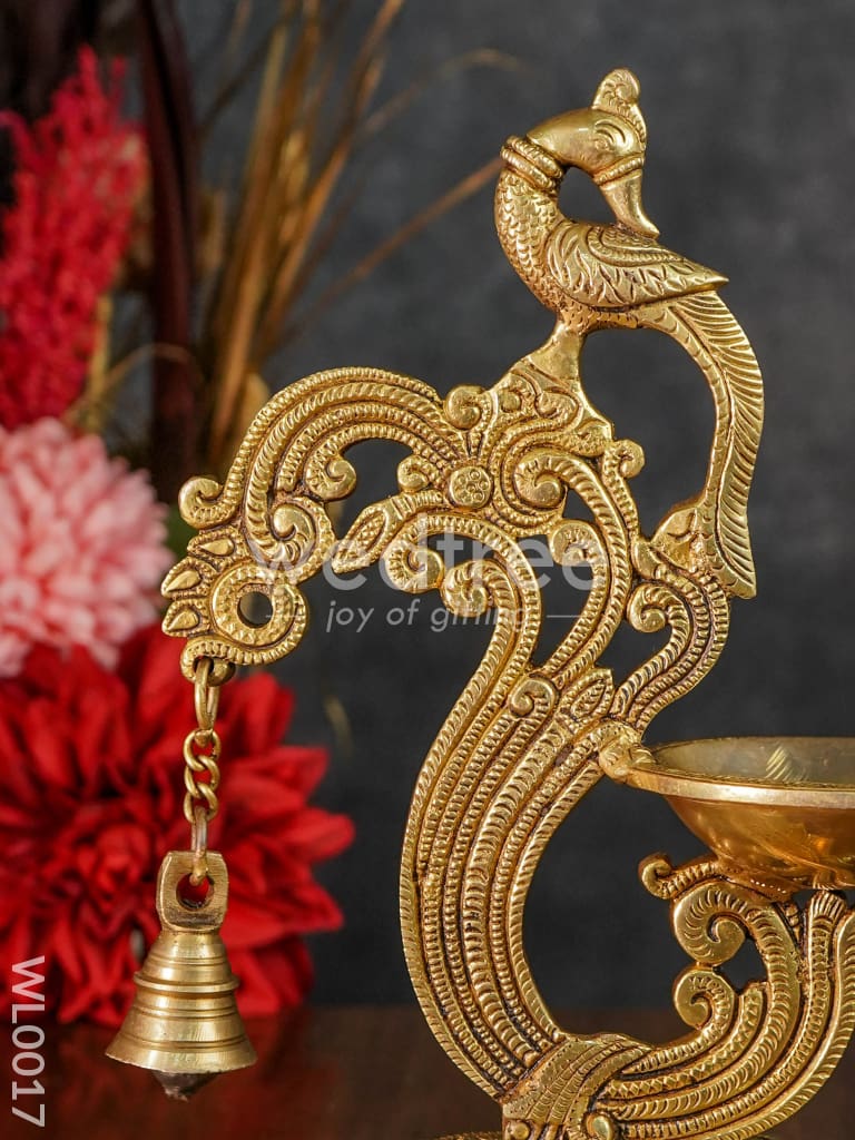 Brass Peacock Stand Diya - WL0017