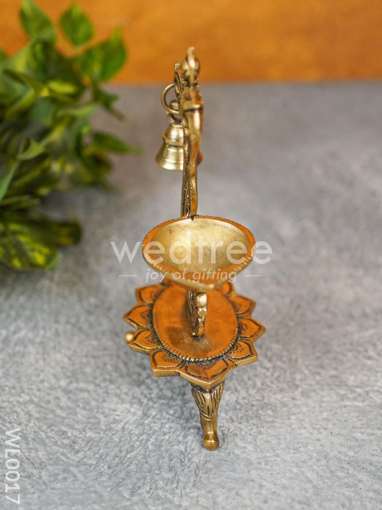 Brass Peacock Stand Diya - WL0017
