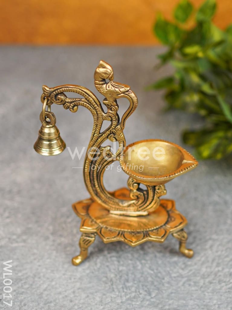 Brass Peacock Stand Diya - WL0017