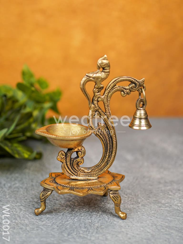Brass Peacock Stand Diya - WL0017