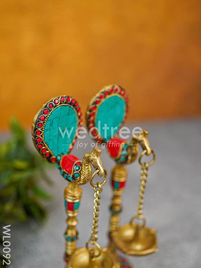 Brass Peacock Stand with Diya