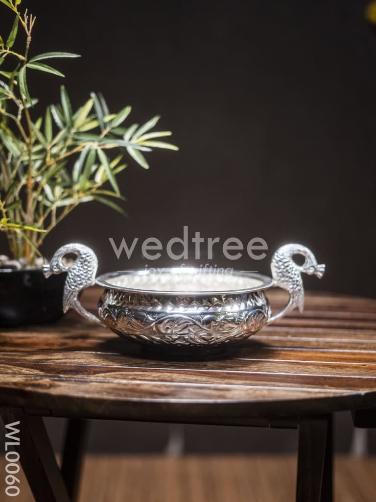 Brass Peacock Urli - WL0060