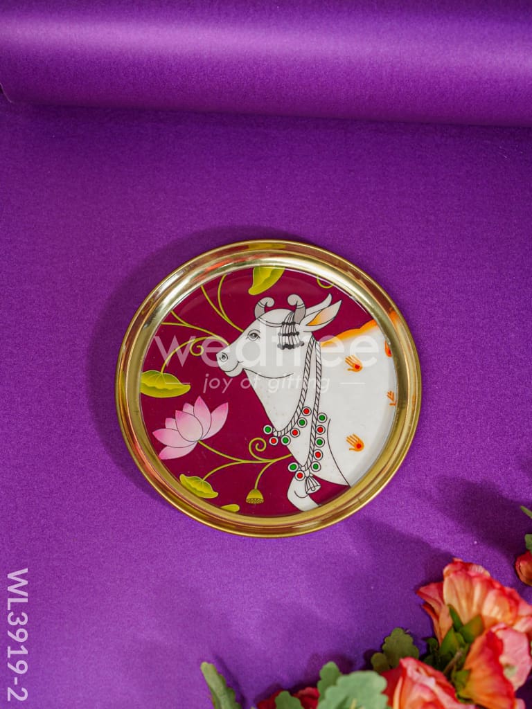 Brass Plate with Pichwai Design - WL3919