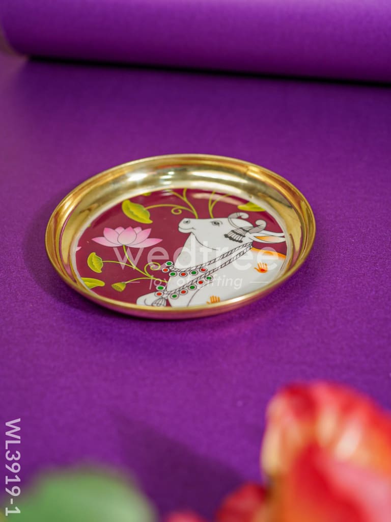 Brass Plate with Pichwai Design - WL3919