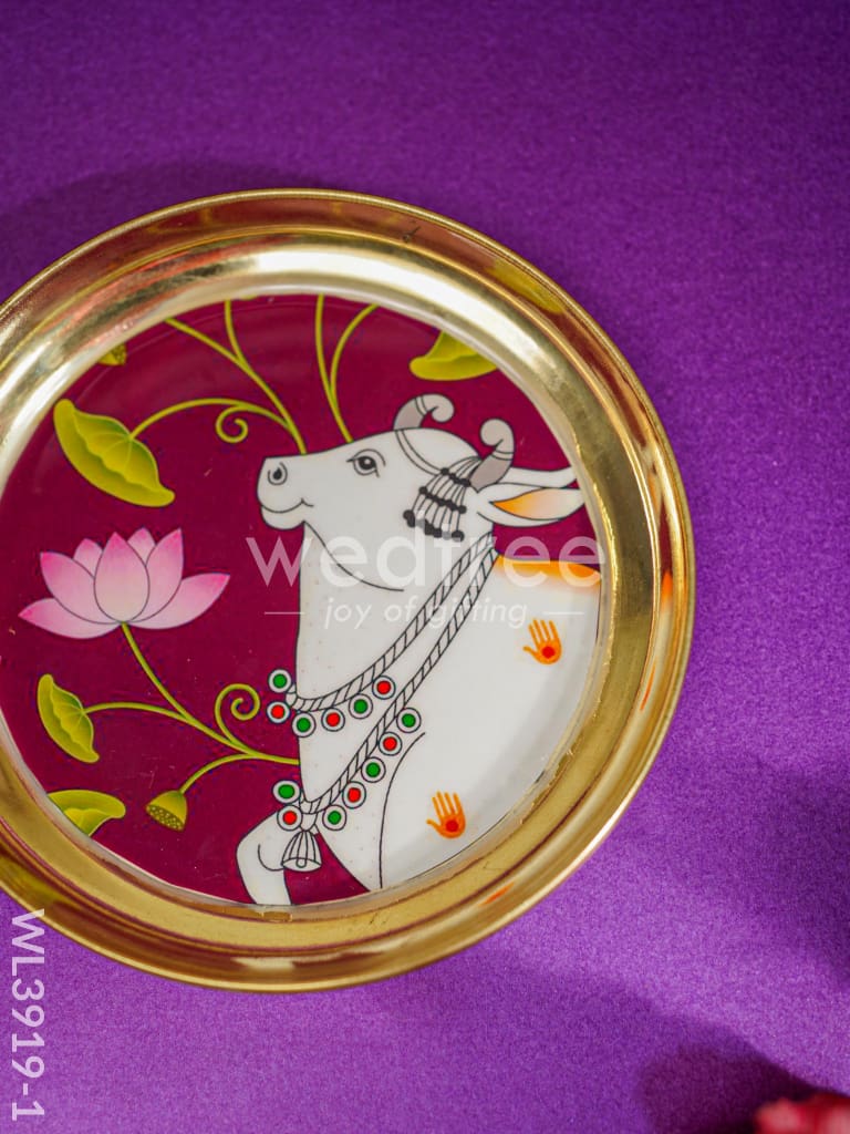Brass Plate with Pichwai Design - WL3919