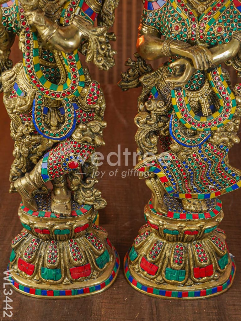 Brass Radha Krishna - Set of 2 - WL3442