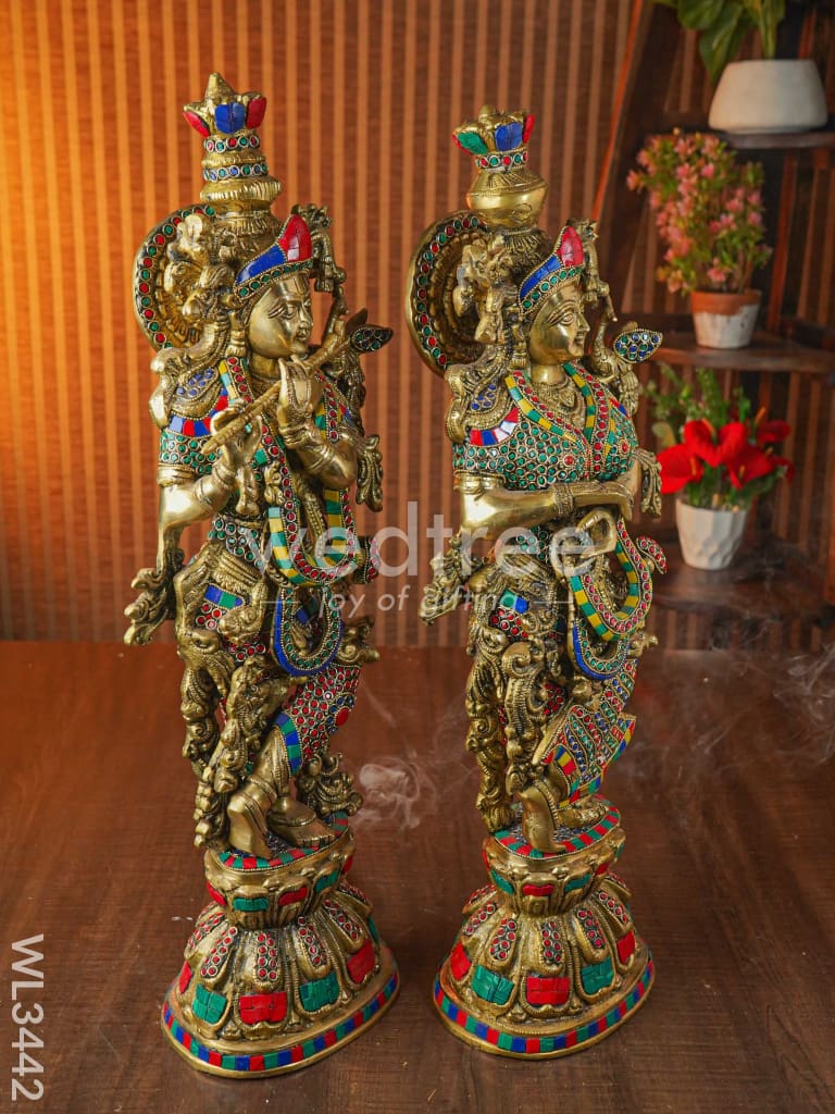 Brass Radha Krishna - Set of 2 - WL3442