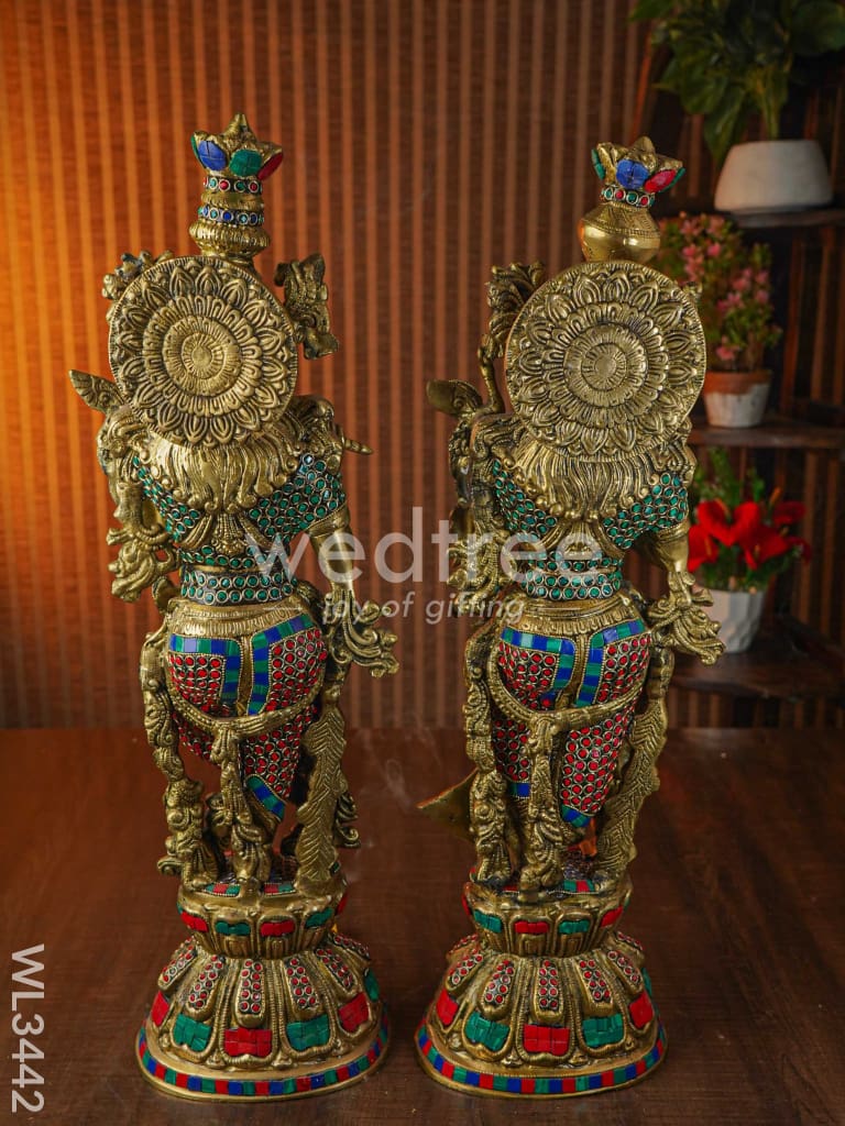 Brass Radha Krishna - Set of 2 - WL3442