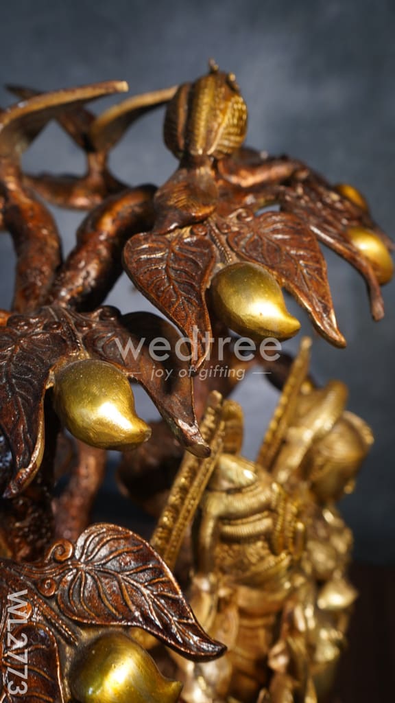 Brass Radha-Krishna with Tree - WL2773