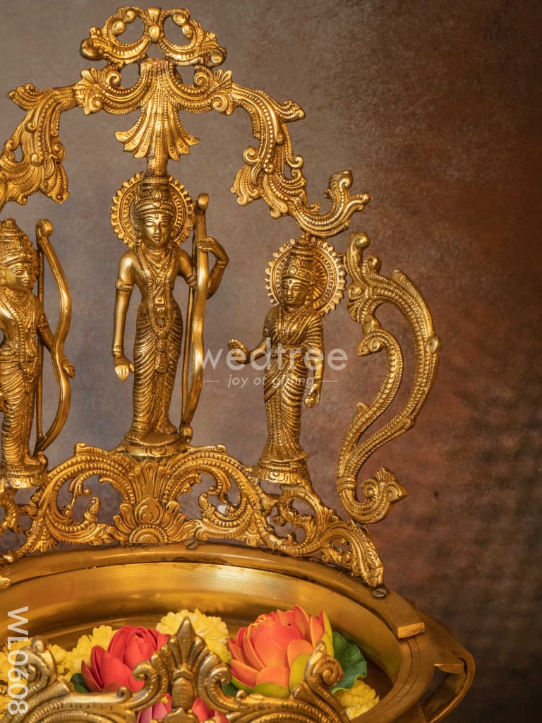 Brass Ram Darbar Urli - Brown Antique Finish - WL0608