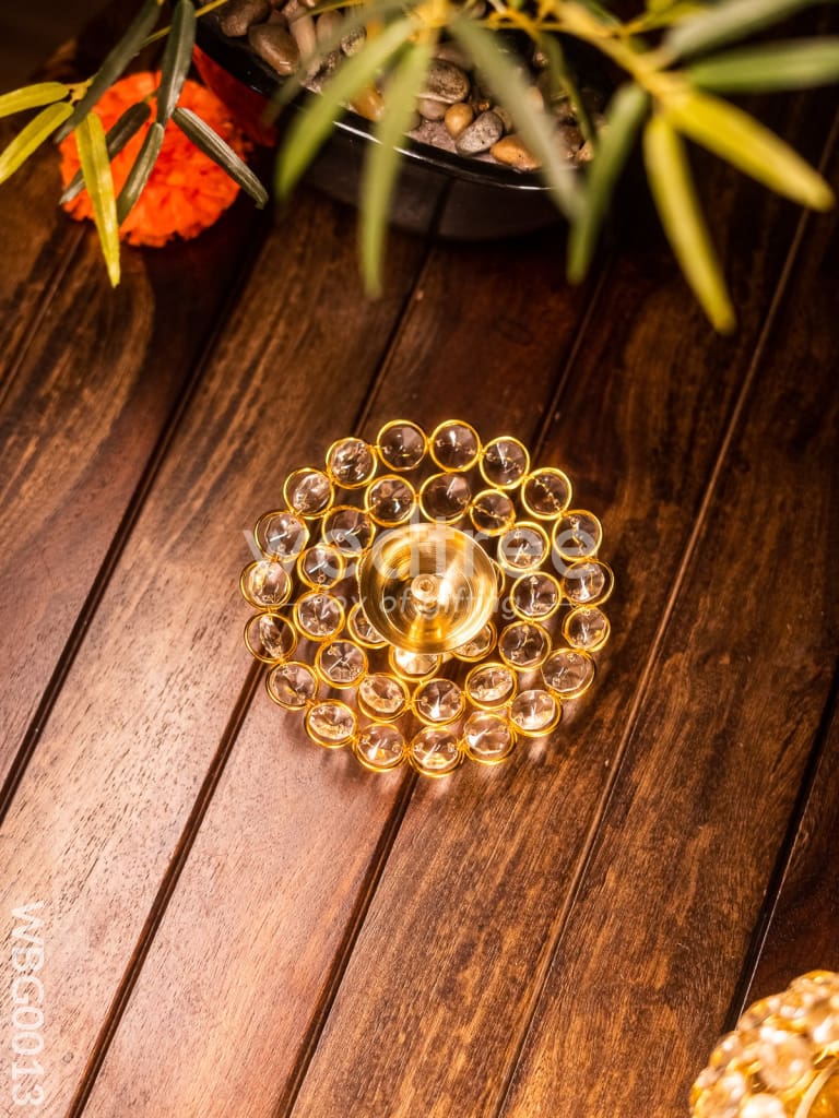 Brass - Round Crystal Deep - 4.7 Inch - WBG0013