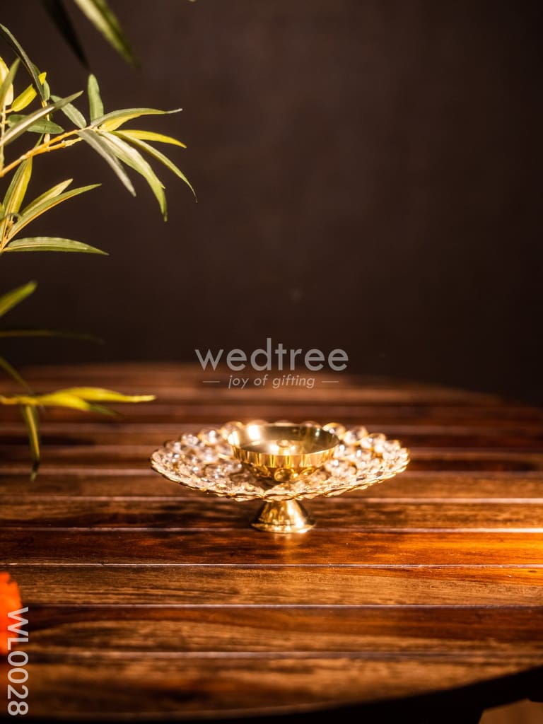Brass - Round Crystal Deep - 6.2 Inch - WL0028