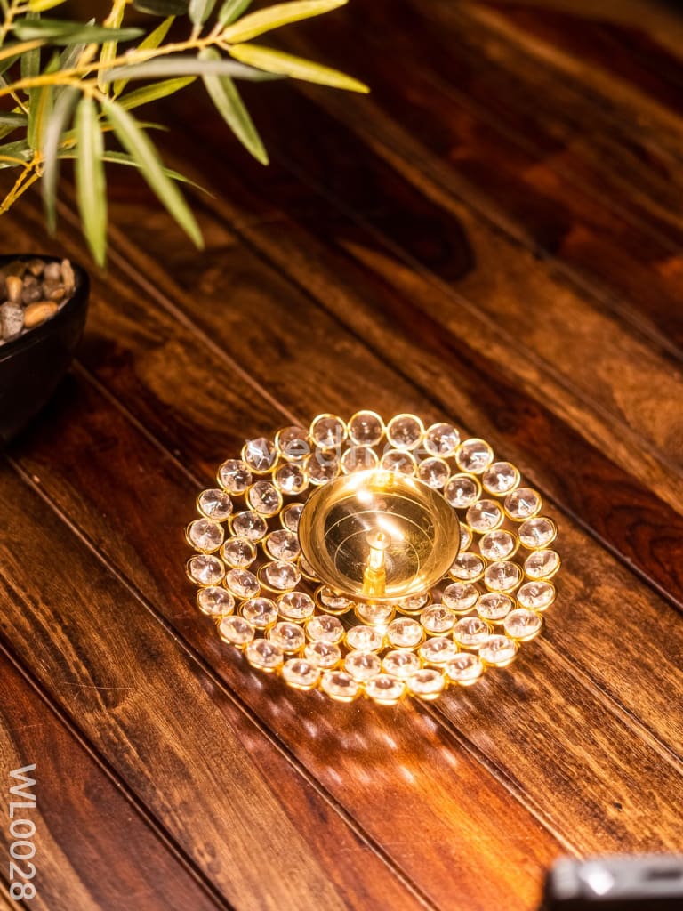 Brass - Round Crystal Deep - 6.2 Inch - WL0028