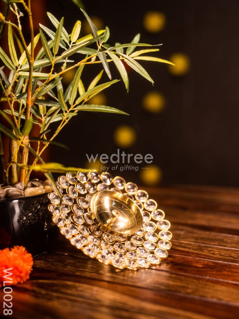 Brass - Round Crystal Deep - 6.2 Inch - WL0028