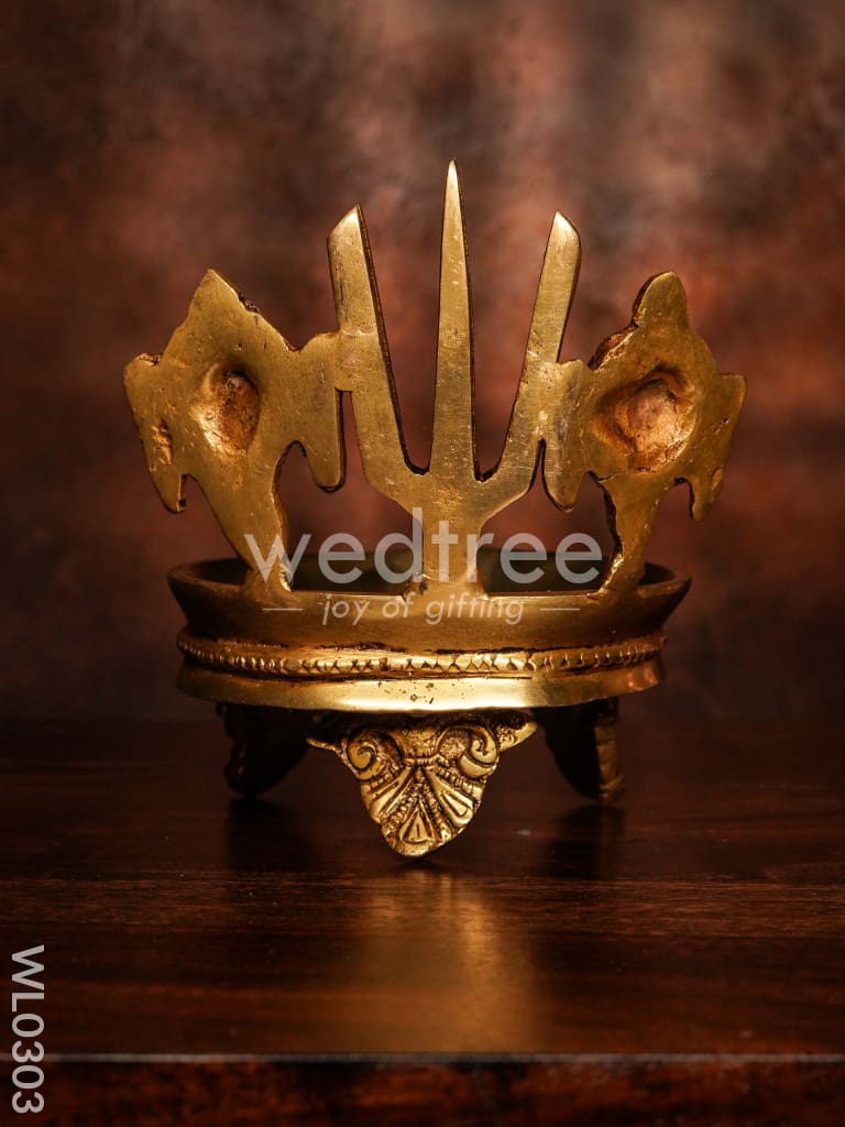 Brass Shank, Chakra and Nama Diya - WL0303