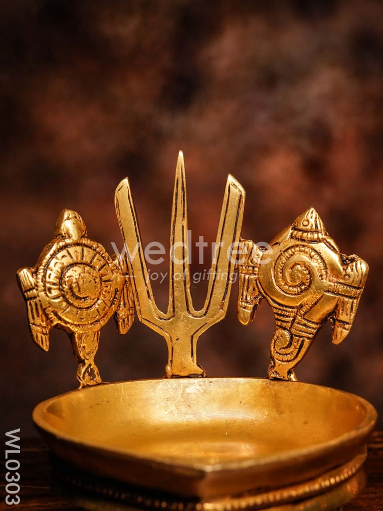 Brass Shank, Chakra and Nama Diya - WL0303