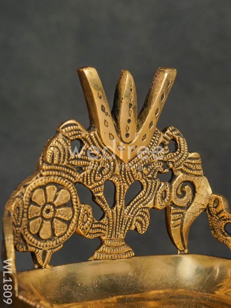 Brass Shank, Chakra and Nama Diya - WL1809