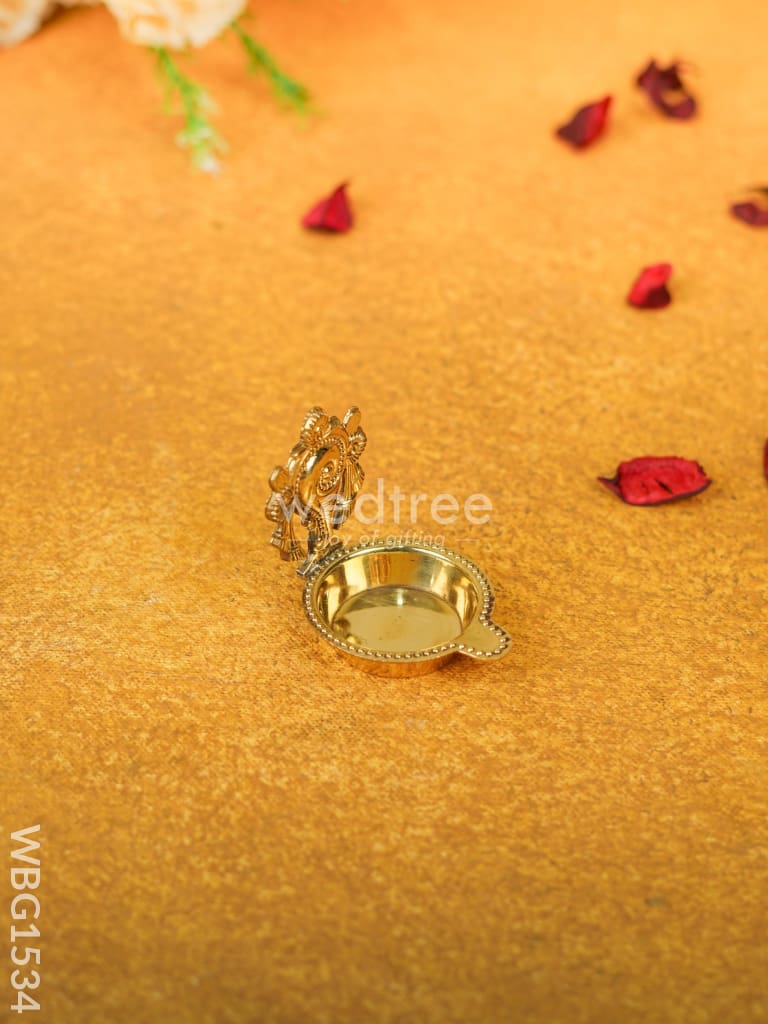 Brass Shank Chakra Diya - WBG1534
