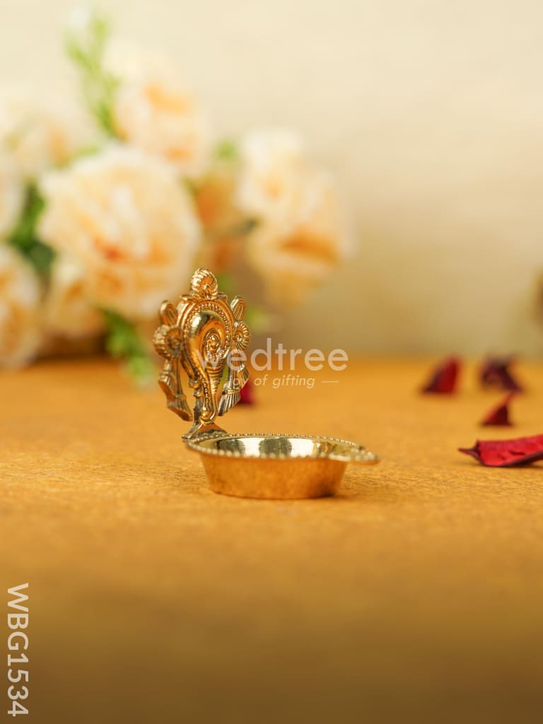 Brass Shank Chakra Diya - WBG1534