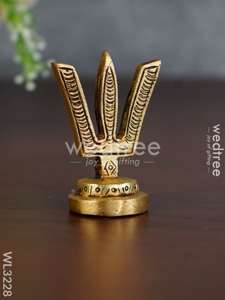 Brass Shank Chakra Naama Figurines - Set of 3 - WL3228
