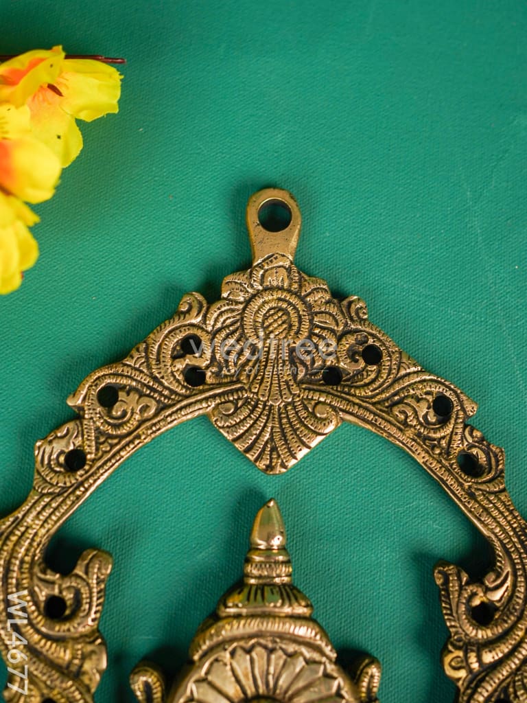 Brass Shank Chakra Naama Wall Hanging - Set of 3 - WL4677