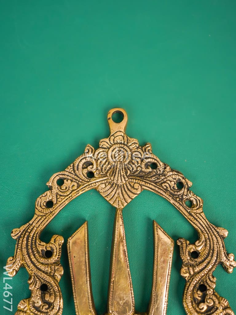 Brass Shank Chakra Naama Wall Hanging - Set of 3 - WL4677