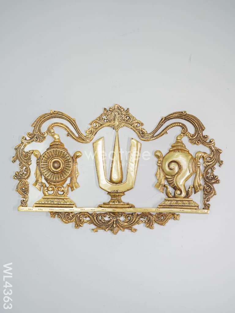 Brass Shank Chakra Naama Wall Hanging - WL4363