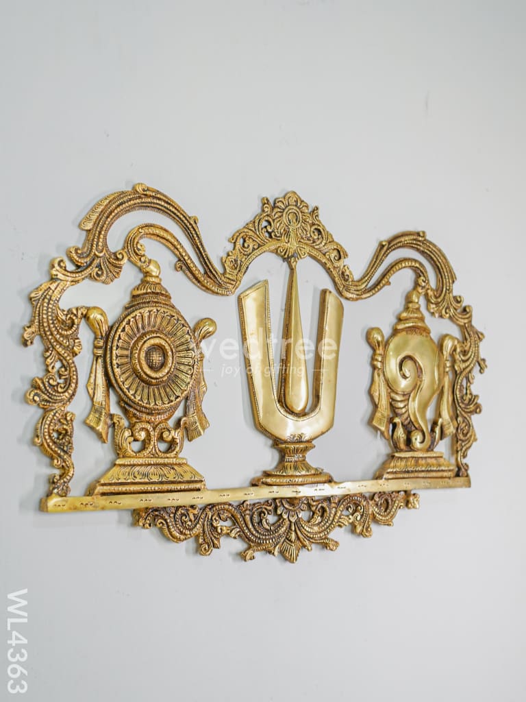 Brass Shank Chakra Naama Wall Hanging - WL4363