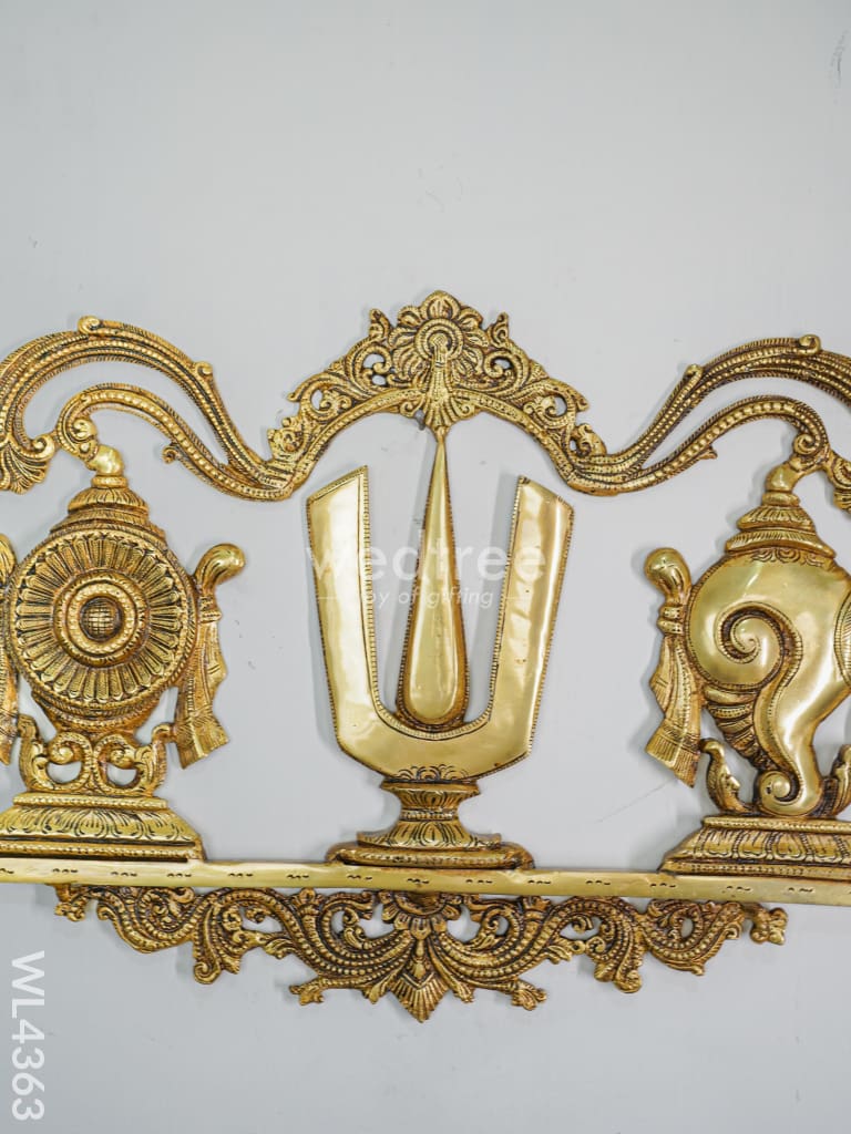 Brass Shank Chakra Naama Wall Hanging - WL4363