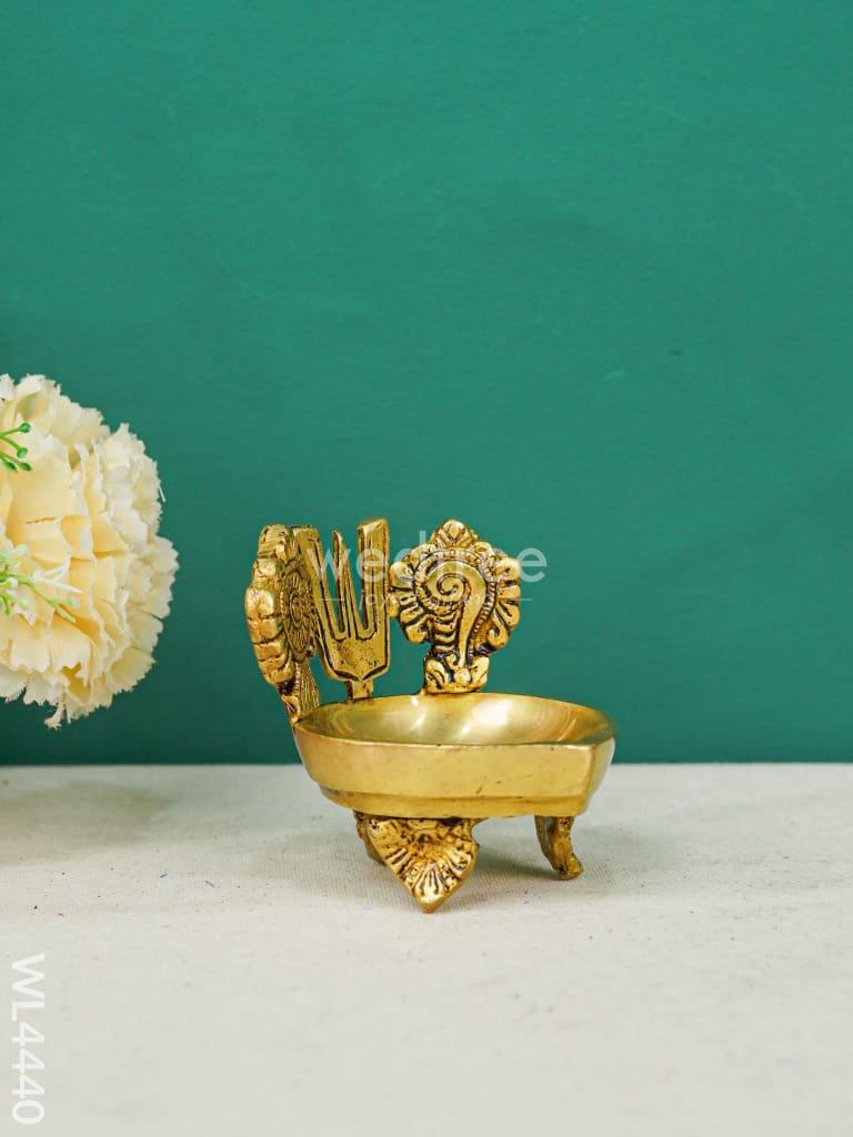 Brass Shank Chakra Nama Diya - WL4440