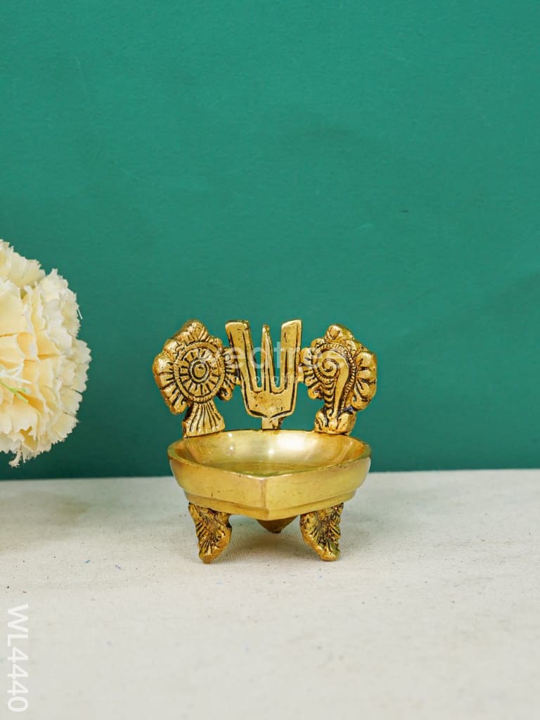 Brass Shank Chakra Nama Diya - WL4440