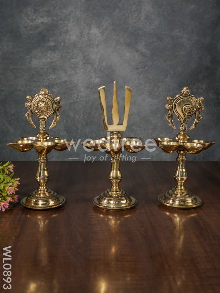 Brass Shank-Chakra-Nama Vilakku - WL0893